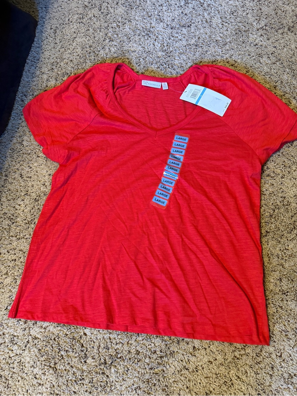 Rafaella Bright Red V-Neck Tee